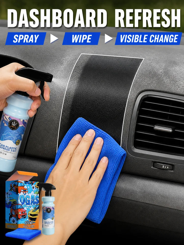 Plastic Restoration Spray with Scratch Remover for Car Interior Trim Cleaner Shiny Car Stuff