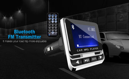 FM12B 1.44 Inch LCD Bluetooth Car MP3 Player Handsfree Wireless FM Transmitter Radio Adapter USB Car Charger Remote Control