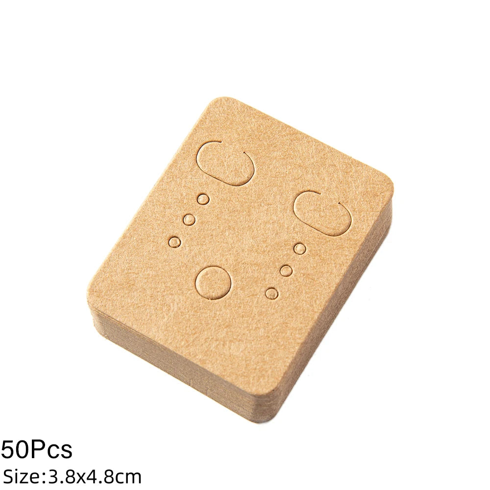 50/100Pcs 5x4cm Earring Cards Cardboard Labels DIY Jewelry Display Stand Holder Small Businesses Selling Packaging Supplies