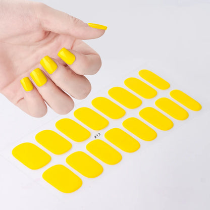 16Tips White French Semi-Cured Gel Nail Patch Sliders Full Cover Gel Nail Stickers For UV Lamp Adhesive Decals Manicure Patch #7