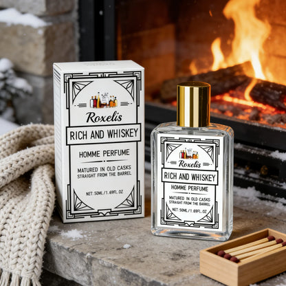 Roxelis Whiskey Scent Perfume Exude Elegance Lasting Charm Boost Confidence Light Fragrance Level Fragrance Spray for Men 50ml