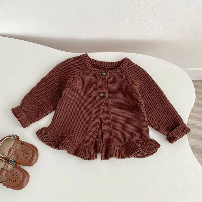 2025 New Autumn Toddler Baby Girl Clothes Set 0-3Yrs Infant Baby Girls Clothing Suit Long Sleeved Cardigan Sweater+PP Shorts