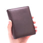 Men Wallet Genuine Leather Wallets for Men Zipper Purse Vertical Business Wallets RFID Anti-Theft Credit Card Holder Money Bag