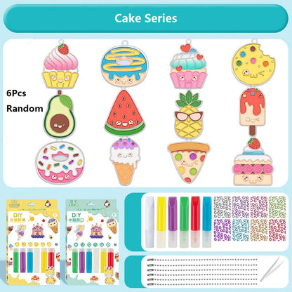 DIY Crystal Paint Arts And Crafts Set DIY Window Paint Art Pendant For Kids Suncatcher Kits Fun Party Activity Art Project