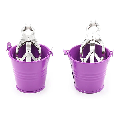 Nipple Clip Metal Chain Clip Clitoral Clip Adult Sex Toy Slave Bucket BDSM Small Water Bucket Silver Iron Chain Clip Suitable Fo