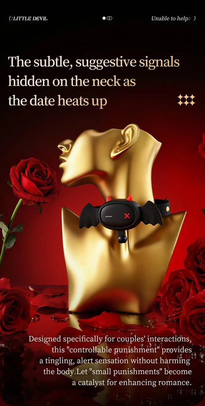 QIUI Electric Shock Collar APP Remote Control Collars Restraint BDSM Devil Shaped Necklace Adult Games Sex Toys for Men Women