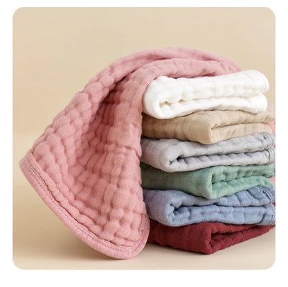 Large Baby Muslin Burp Cloths 6 Layer Cotton Towel Washcloths Absorbent Soft Gauze Facecloth Saliva Towel Feeding Baby Stuff