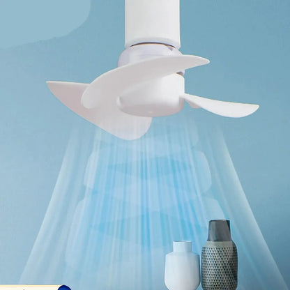 Indoor Ceiling Fan With E27 Screw Base Brushless Motor Providing Quiet Efficient Air Movement Lamp Socket Fan 14CM Compact Size