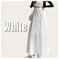 Korean Casual Style Women's Spring and Summer High-Waisted Elastic Band Lined White Layered Midi Skirt