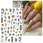 Black and White Love Flowers Line Art 3D Stickers Nail Decals Nail Art Accessories Butterfly Rose Nail Stickers Nail Sliders