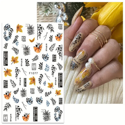 1PCS Marbled Nail Sticker 3D Abstract Lines Sticker Nail Art Supplies Nail Decals Y2K Laser Butterfly Ladies Nail Art Decoration