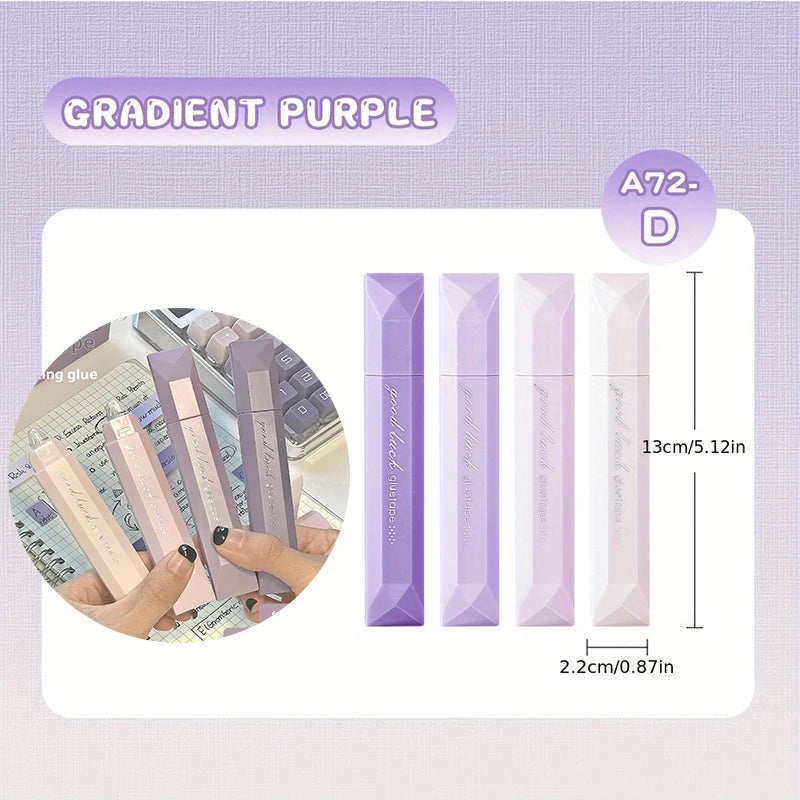 4-Pack Double Sided Tape Roller, 6 mm x 196 Inch Adhesive Tape Glue Runner for Scrapbook Craft Supplies Office School