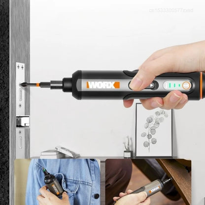 WORX WX240 Electric Screwdriver Rechargeable Electric Screw Driver 24 Bits Kits Mini Drill Power Tool Home Maintenance Repair