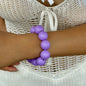 Tocona New Arrival Colorful Big Bead Bracelets for Women Personality Punk Resin Holiday Jewelry Accessories Wholesale Gift
