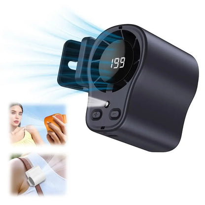 360 Rotatable Semiconductor Cooling Fan USB Rechargeable Clip Fan Quiet Design with LED Screen for Car & Camping
