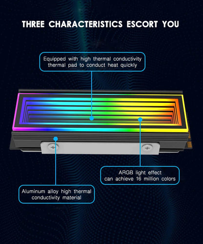 5V ARGB Sync Computer 2280 SSD M2 Radiator PC RGB M.2 Nvme Cooler Heatsink Endless Abyss Effect