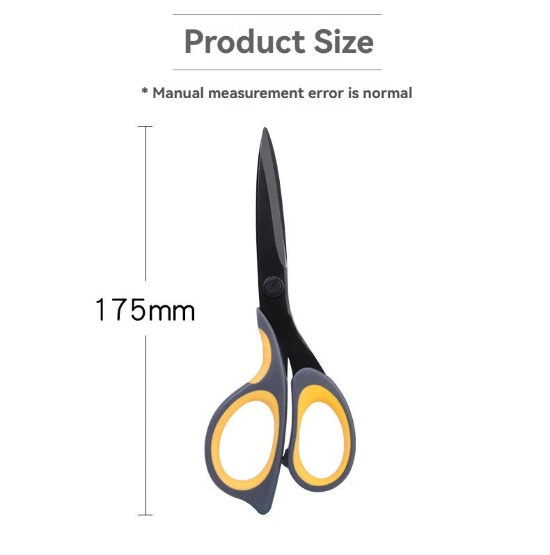 Deli-Stainless Steel Anti-Stick Scissors, Alloy Stationery, School Supplies, Office, Student, DIY, Hand Craft, 175mm