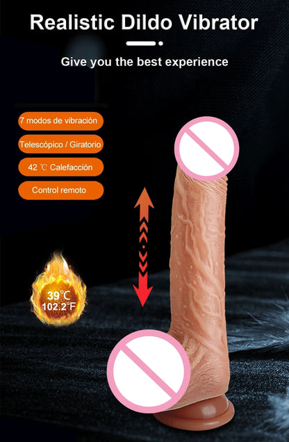 Realistic Large Dildo Vibrator Penis Telescopic Swing Heating Silicone Dildos for Women Remote Control Vibrators Sex Toys