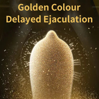 Golden Color Delayed Ejaculation Condoms For Men Reduce Sensitivity Long Lasting Latex Condom Penis Sleeve Dick Cook Sex Shops