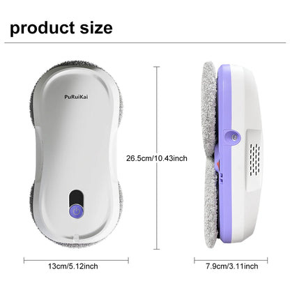 PuRuiKai Portable Window Cleaning Robot,Intelligent Cleaning with Dubbele Nozzle Water Sprayer, Remote Control