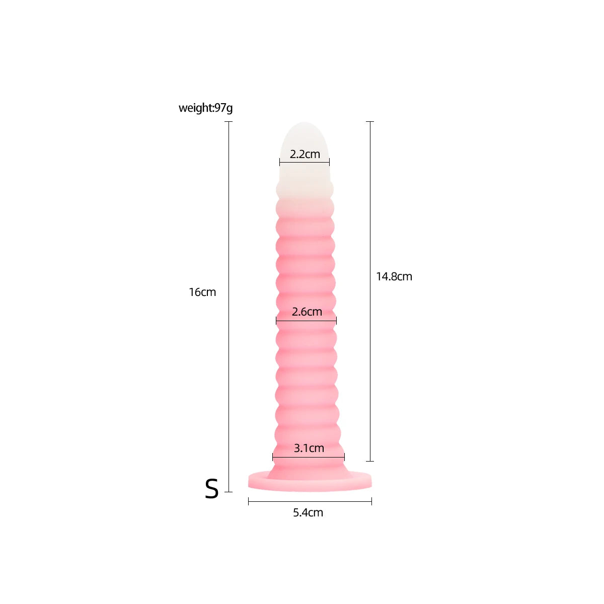 Adult Erotic Sex Toys Gradient Pink Anal Plug Dildo Massager With Threaded Design Strong Suction Cup Extra Long Anal Butt Plug