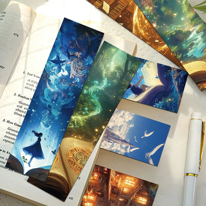 30PCS Fantasy Mystery Wizarding World Advanced Reading Bookmark Pages Books Labeled Aesthetic Bookmark Stationary Supplies