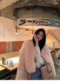2025 Winter Female Faux Fur Jacket Short Design Long Sleeve O-neck Lightweight Women's Fur Coats Lady Fashion Outwear Cardigans