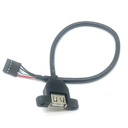USB 2.0 A Male to Female 5 Pin Extend Cable USB 2.0 A Female Panel Mount to USB A Male Angle Plug Extension Cable 30CM