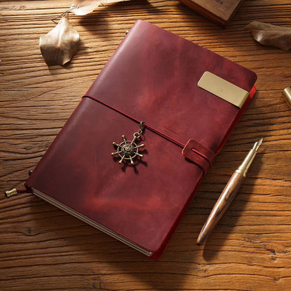 Fromthenon Leather TN Travel Notebook Handbook Diary First Layer Cowhide Diary Handbook Notes Handmade Loose-leaf Notebook