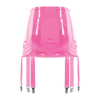 Women's Garter Straps Pencil Skirts Patent Leather Wet Look Garter Belt Short Mini Skirts with Buckle Clips Sexy Clubwear Party