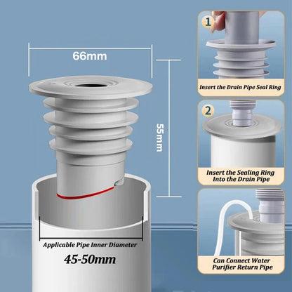 Silicone Bathroom Sewer Seal Ring Kitchen Sink Sewer Pipe Seal Plug Washing Machine Anti-odor Leakage Floor Drain Seal Connector