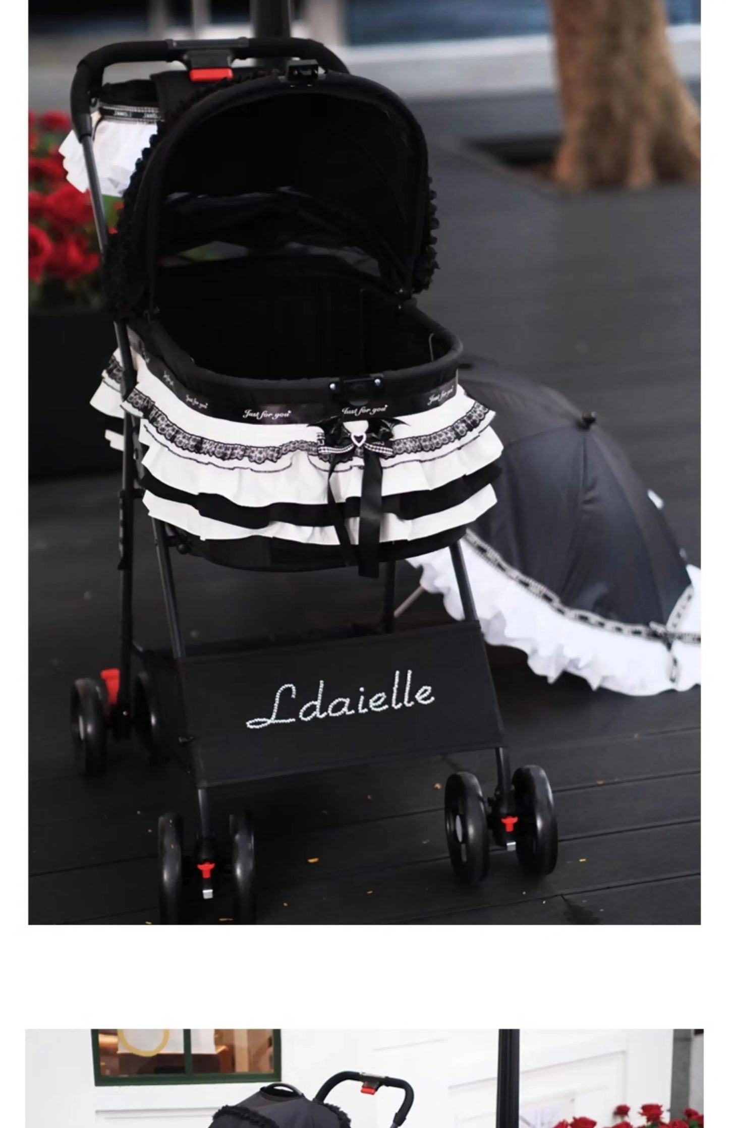 LDAIELLE High-end  Pet cart Small and light foldable Yorkshire outdoor travel