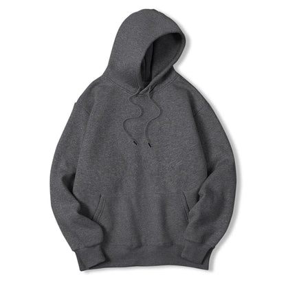 2025 Men's Solid Color Hooded Sweaters Men's Warm Wool Sweater Fashionable Street Clothing Loose  Breathable Jersey Brand Hooded