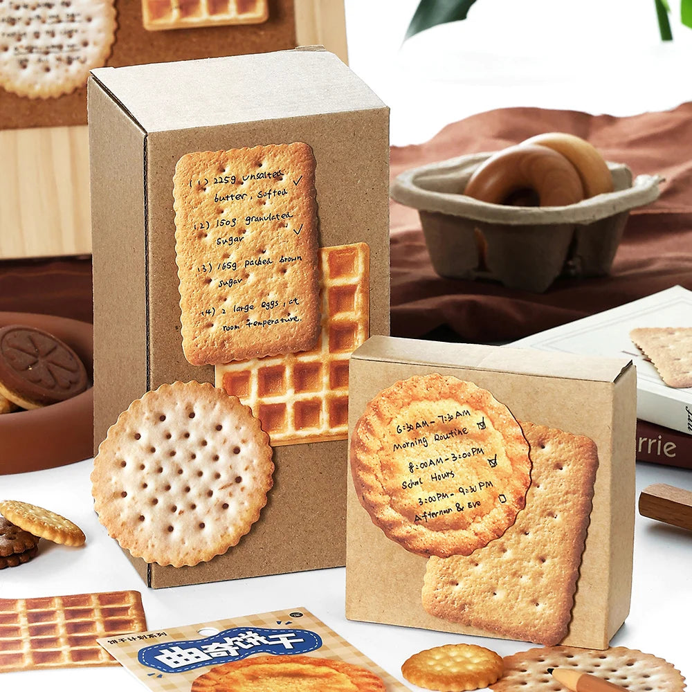 30pcs Biscuit Plan Series Retro Ins Dessert Biscuit Theme Message Memo Creative DIY Handmade Scrapbook Aesthetic Material