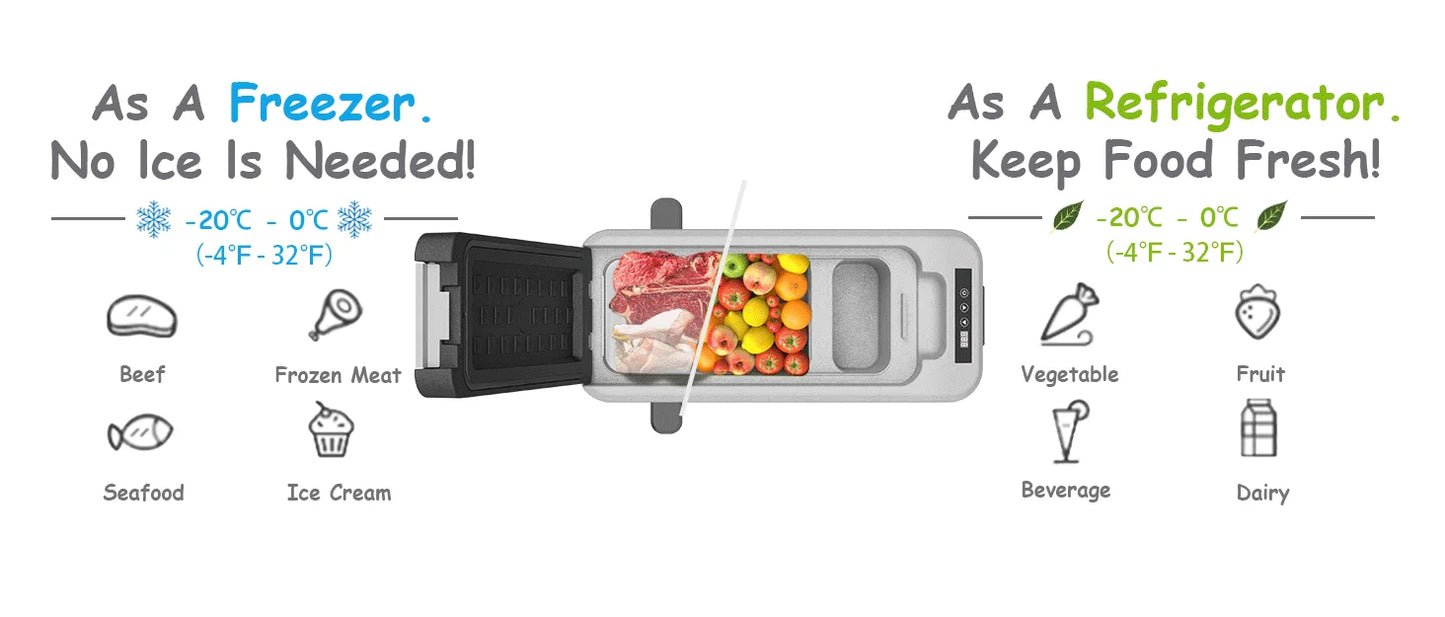 Alpicool KCF15 15L Compressor Cool Box Portable for Car, Truck, Compact Camping Fridge 12/24V DC Cool Box for Travel, Food & Dri
