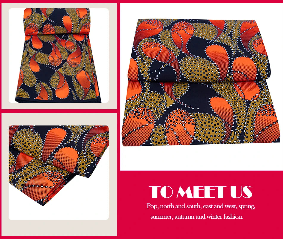 Veritablewax Africa Ankara Prints Batik Wax Fabric DIY Textile Nigeria African Polyester Fabric Dress Sewing Tissu Craft 6 yards