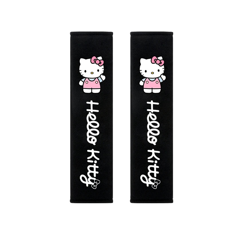 Hello Kitty Car Seat Belt Covers 2Pcs Soft Auto Seatbelt Shoulder Pads Universal Car Interior Accessories for Decoration Comfort