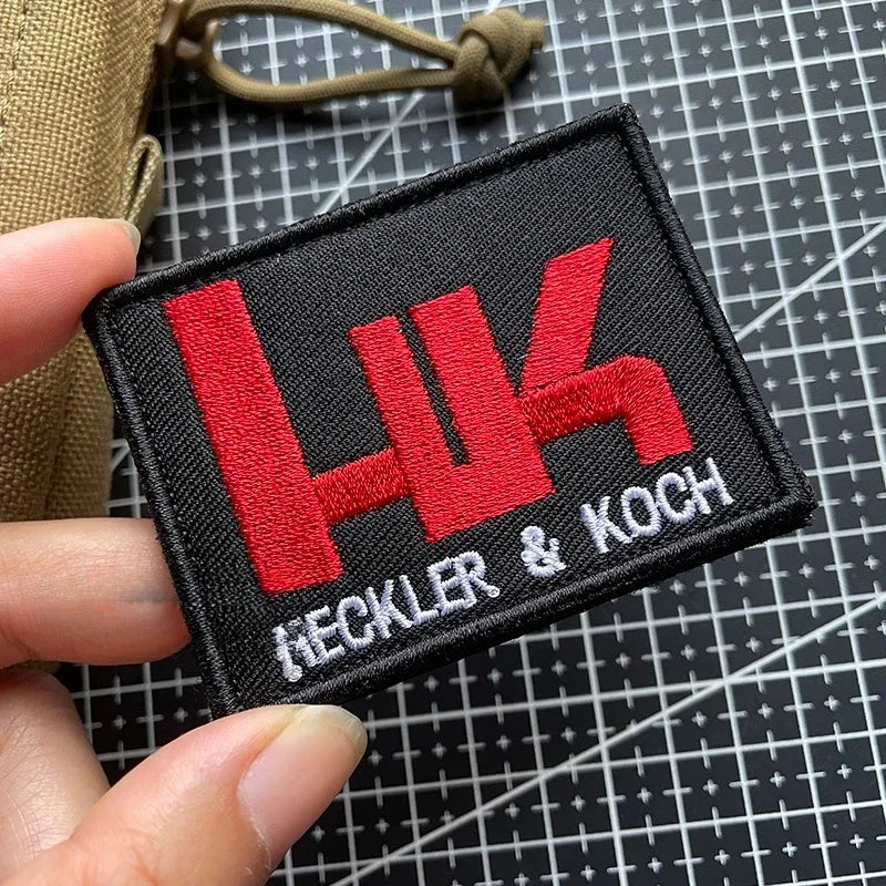 HECKLER&KOCH Embroidered Patches Hook&Loop Tactical Morale Badge Armband on Outdoor Backpack Appliques for Clothing Stickers