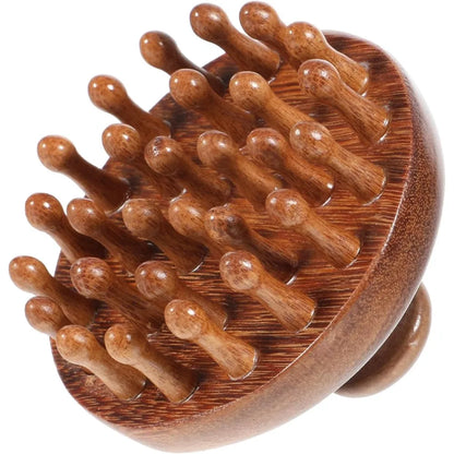 Wooden Scalp Massager Head Massager Brush Manual Scalp Scrubber Body Massage Tool for Woman Men Wet Dry Hair Brush Scalps Care