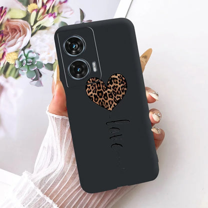 Case For Motorola Edge 50 Fusion Cover XT2429-1 Popular Flower Soft Black Silicone Phone Cases For Motorola G96 5G MotoG96 Funda