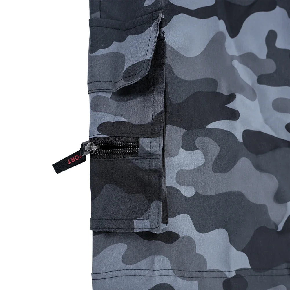 Men's Spider Print Cargo Shorts Male Outdoor Overalls Elastic Waist Cycling Shorts Multi-pockets Loose Work Beach Sports Shorts