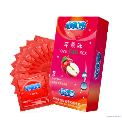 Fruit Flavor Condom 10pcs Ultra Thin Penis Sleeves Adult Sex Toys For Men Watermelon Stimulation Condom Erotic Products Sex Shop