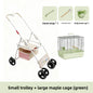 Foldable Lightweight Parrot Stroller Outdoor Travel Pet Carrier with Storage Space