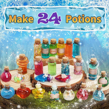 DIY Fairy Magical Potions Kit for Kids Potion Making Set Fairy Potion Bottles Craft Toy Science Set Magic Kits（24pcs)）