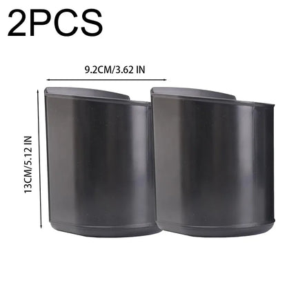 1/2pcs Car Multifunctional Cup Holder Trash Bin Door Seat Back Mount Black Plastic Organizer Auto Storage Box Accessories