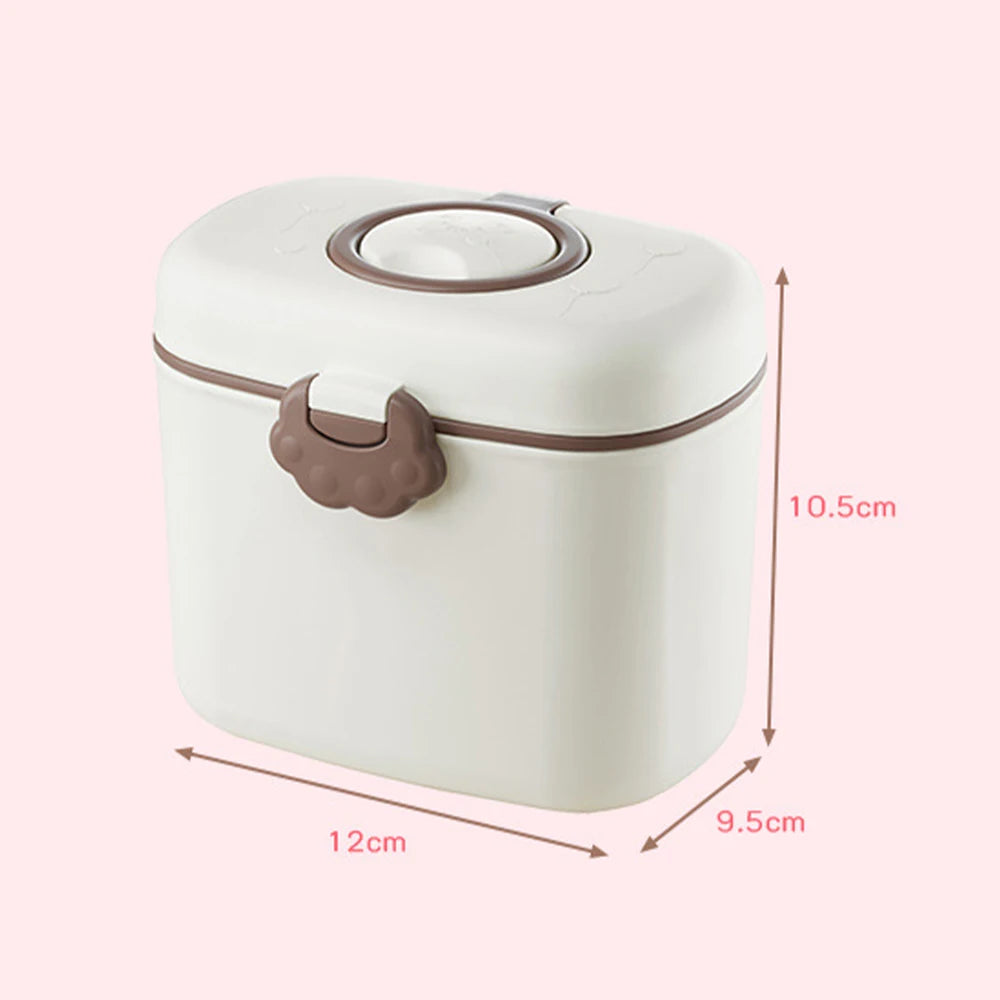 Baby Formula Dispenser Container Portable Milk Powder Storage Box with Carry Handle & Spoon for Outdoor Travel Activity