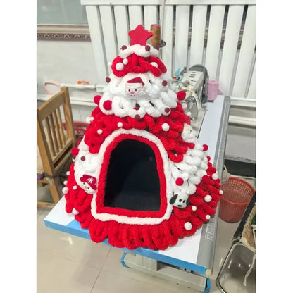 Modern Christmas Tree Cat Tent Knitted Design Warm Pet House for Cats and Kittens Ready to Use Living Room OEM ODM