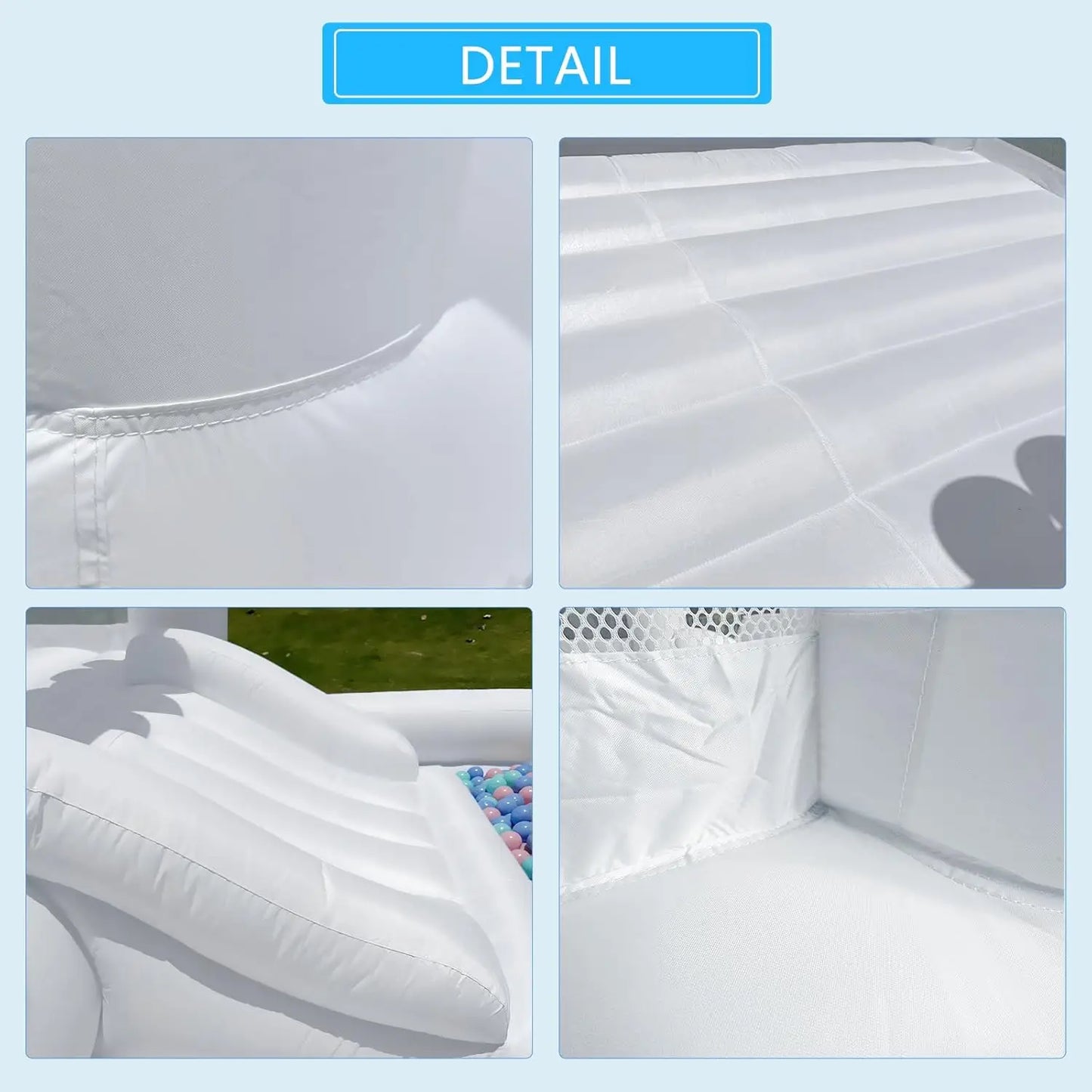 Oxford Jumping Bouncy Castle Bouncer for Wedding Party with Carrying Bag Repair kit Inflatable White Bounce House Professional