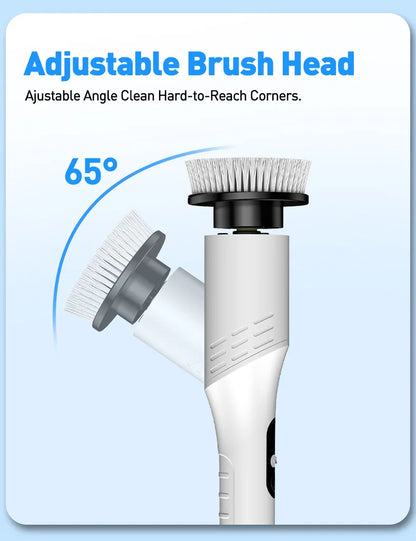 Electric Spin Scrubber 9 in 1 Cordless Cleaning Brush Telescopic Handle LED Display Wireless Bathroom Kitchen Floor Tile Cleaner