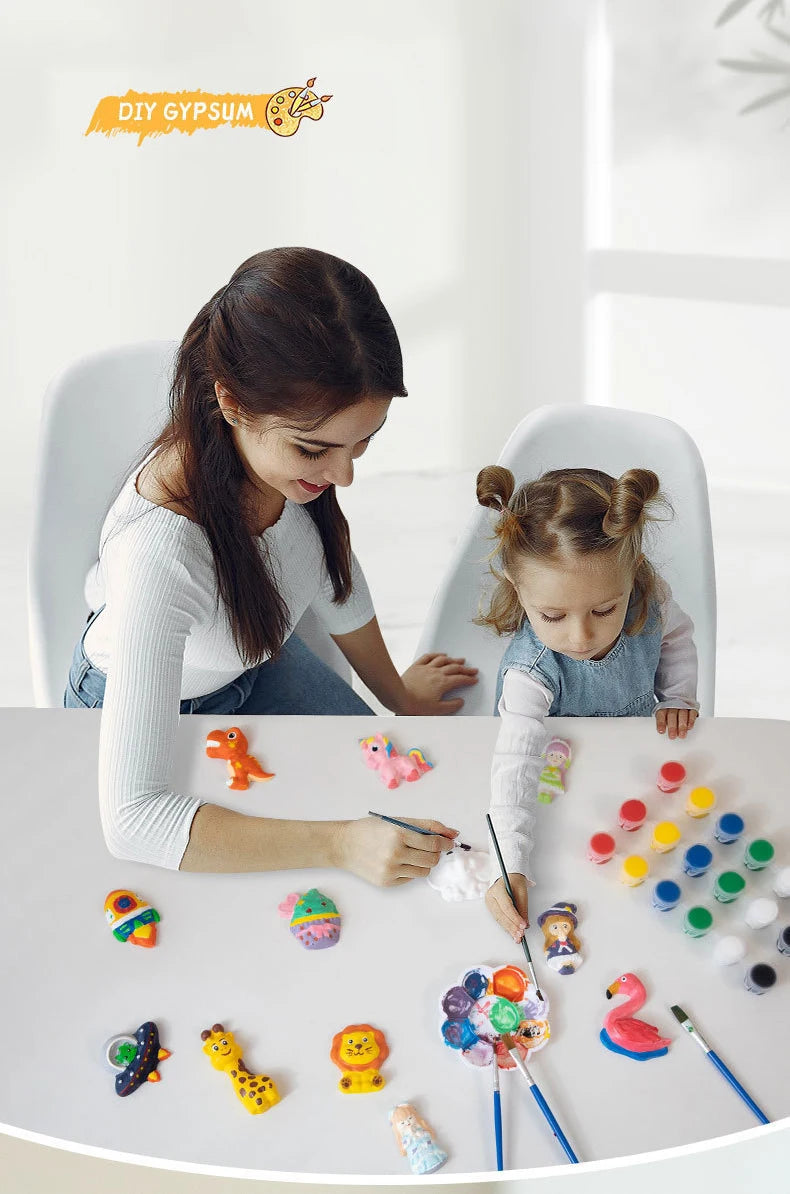 Arts and Crafts Set Painting Kit Unpainted DIY Dinosaur Space Projects Creative Blank Model Toys Graffiti Montessori Educational